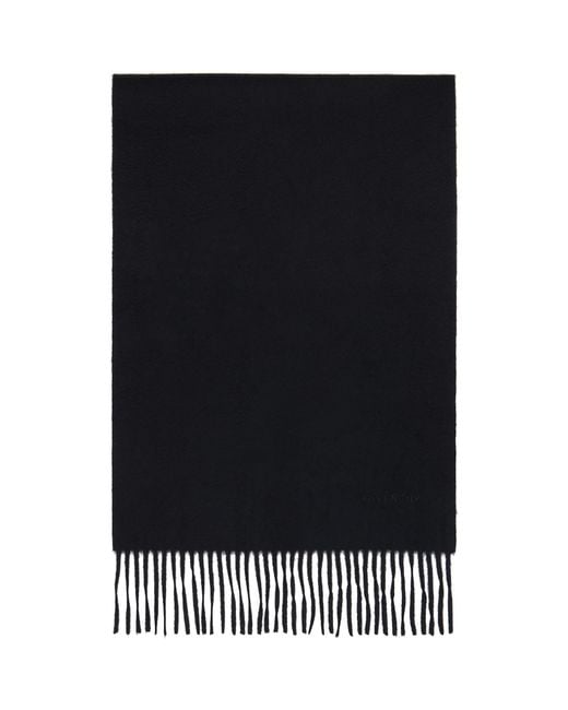 Givenchy Black Embroided Plain Scarf for men