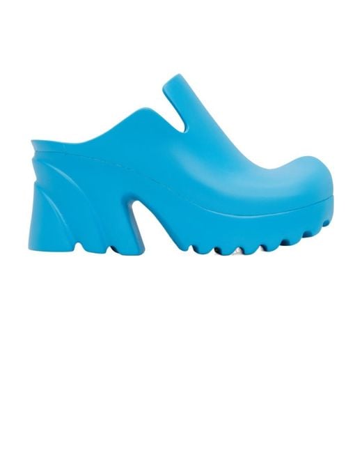 Bottega Veneta Blue High-Heeled Muller Shoes