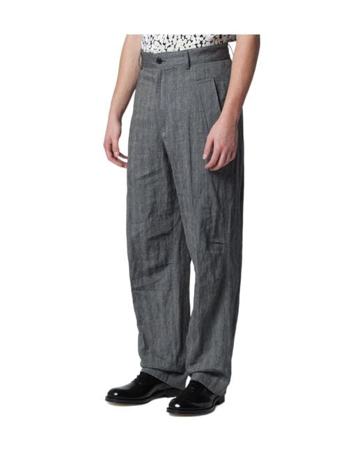 Dries Van Noten Gray Straight Leg Pants for men