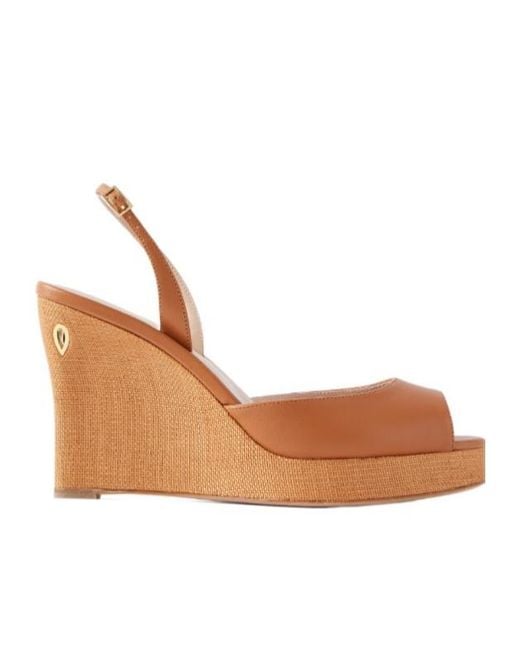 JENNIFER CHAMANDI Brown Leather Wedge Sandals