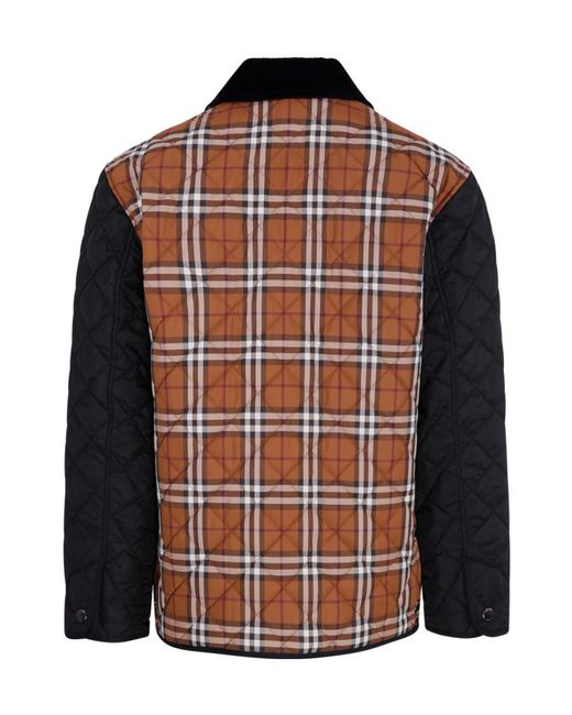 Burberry Black Checked Panelled Jacket for men