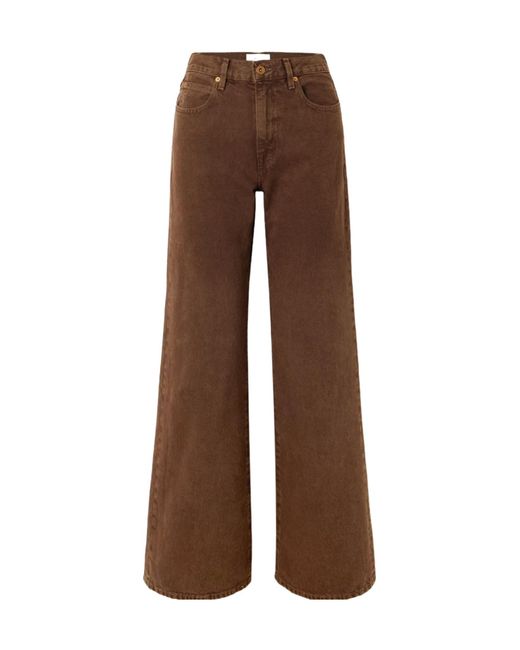 SLVRLAKE Denim Brown Grace High-Waisted Wide-Leg Jeans