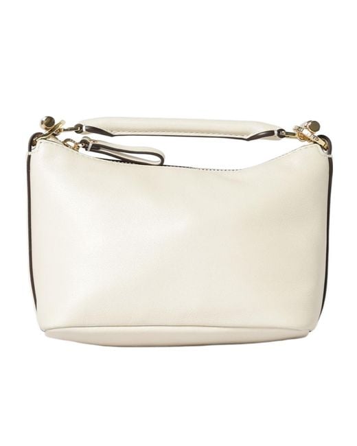 Ralph Lauren White Mini Blaike Leather Tote Bag
