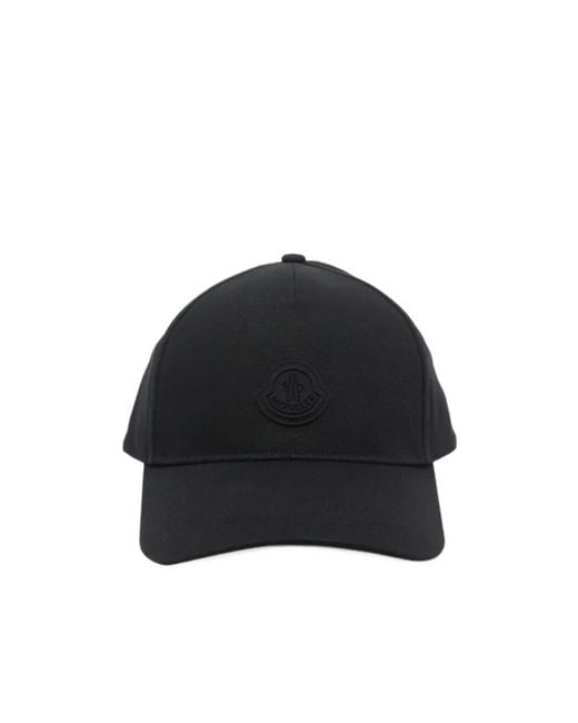 Moncler Black Logo-Patch Baseball Cap for men