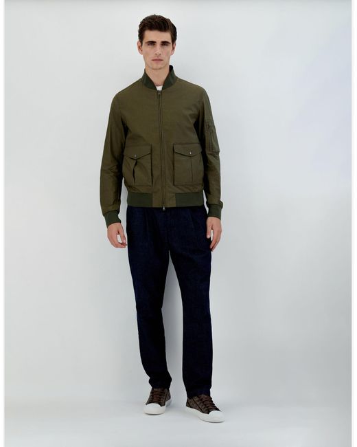 Herno Green Lightweight Bomber Jacket for men