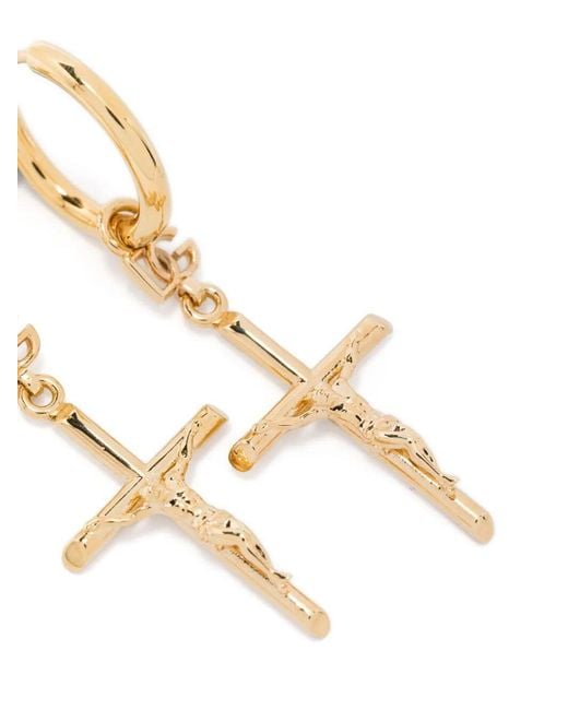 Dolce & Gabbana Metallic Cross Pendant Earrings
