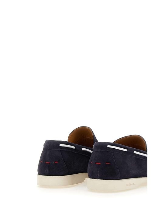 Kiton Blue Diamond Cut Vamp Loafers for men
