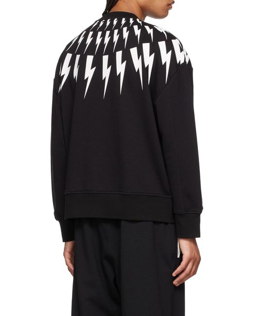 Neil Barrett Black Thunderbolt Print Sweatshirt for men