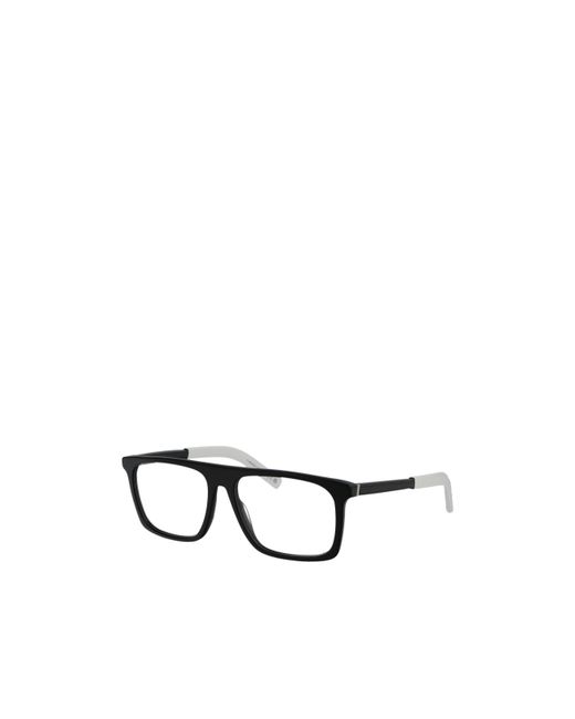 Moncler White Eyewear Rectangle Frame Glasses for men