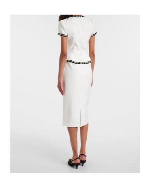 Jenny Packham White Bisou Crystal-Embellished Midi Dress