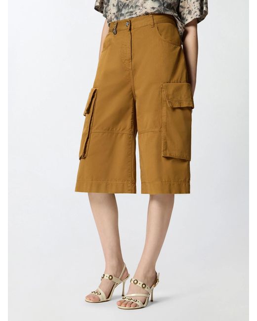Pinko Brown Cargo Bermuda Shorts