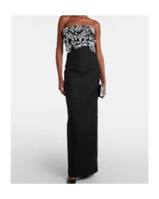 Emilia Wickstead Black Laelia Floral Embellished Gown