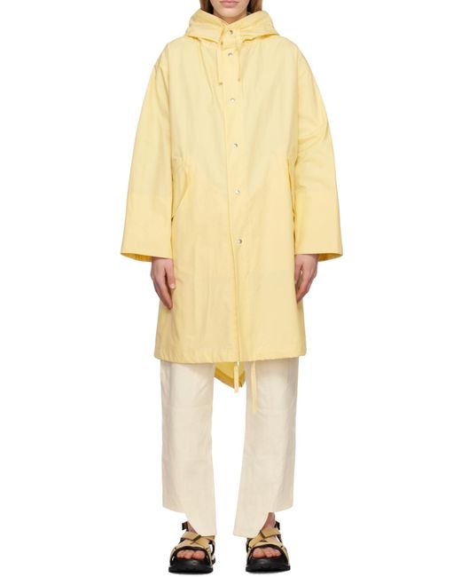Jil Sander Natural Logo Printed Hooded Parka