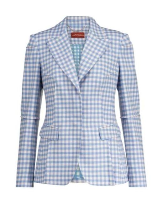 Altuzarra Blue Logo Plaid Blazer