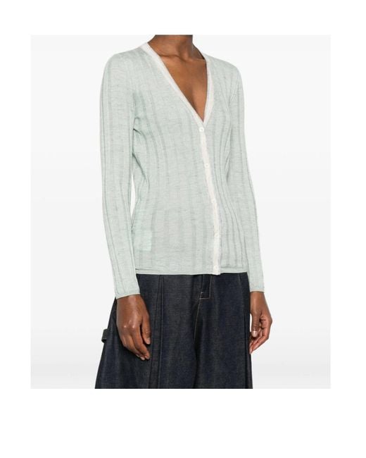 Prada Green Ribbed Cardigan