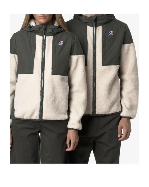 K-Way Multicolor Samson 4.0 Teddy Hooded Jacket for men