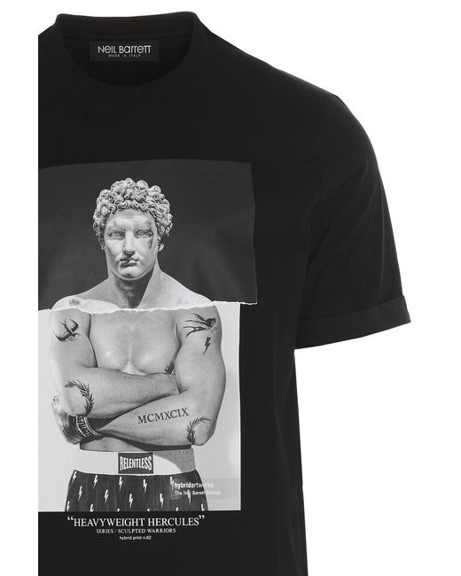 Neil Barrett Black Photo Printed Short-Sleeved T-Shirt for men