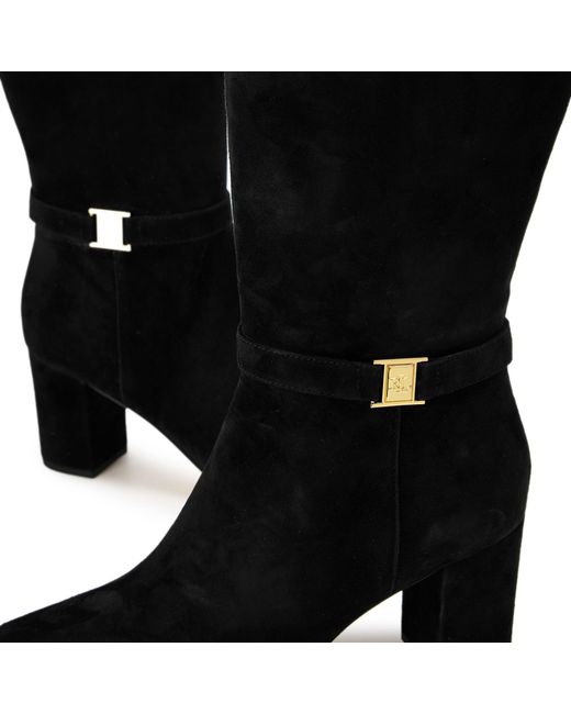 Ralph Lauren Black Leather Kellie Knee High Boots