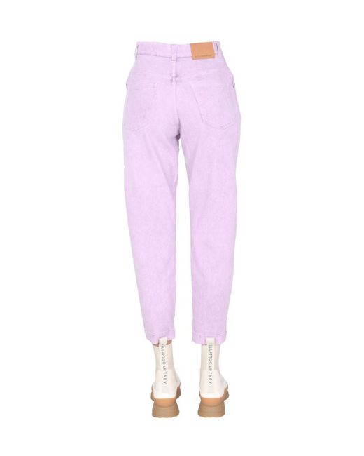 Stella McCartney Pink Logo Embroidered Straight Leg Jeans