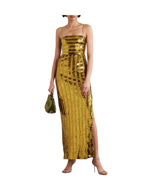 Galvan Metallic Shiny Striped Skirt