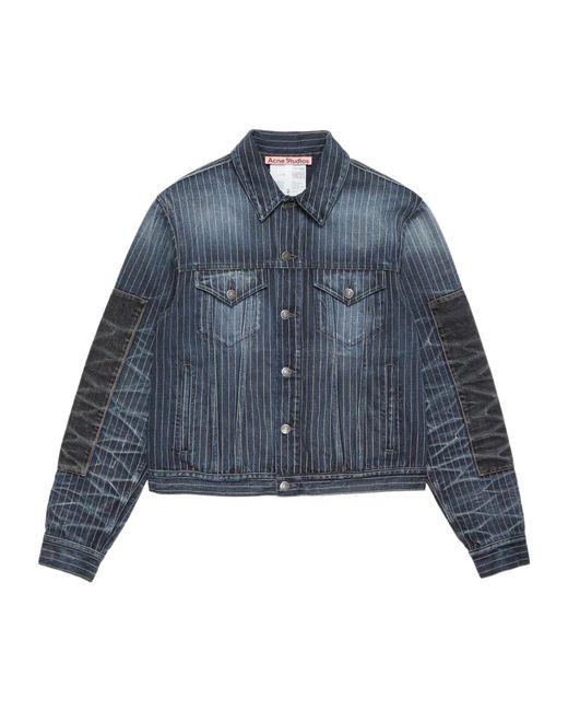 Acne Blue Patchwork Denim Jacket for men