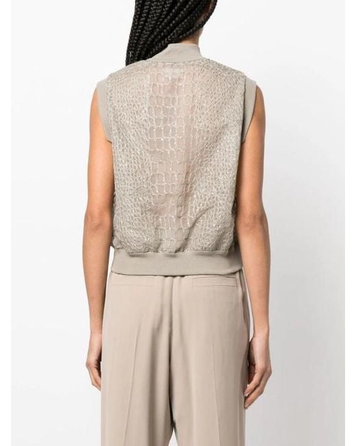 Brunello Cucinelli Multicolor Sleeveless Cropped Jacket