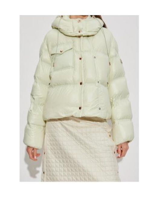 Moncler Green Erea Square-Quilted Hooded Short Down Jacket
