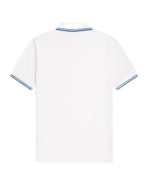 Fred Perry White Twin Tipped Polo Shirt for men
