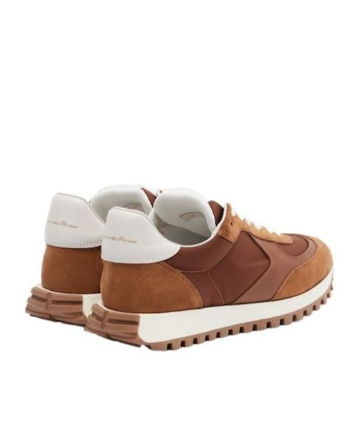 Gianvito Rossi Brown Leather And Suede Sneakers