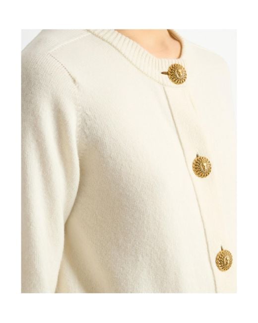 Balmain White Button-Front Pocket Cardigan