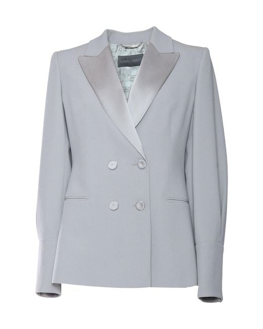 Alberta Ferretti Blue Button Suit Coat
