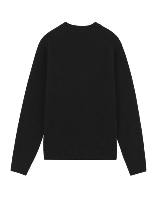 Maison Kitsuné Black Maison Kitsuné Fox Head Patch Knitted Jumper for men