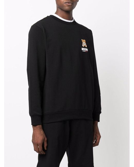 Moschino Black Teddy Bear-Print Crew Neck Sweatshirt for men