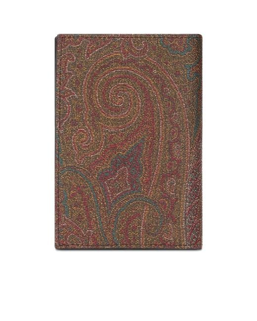 Etro Brown Arnica Passport Case for men