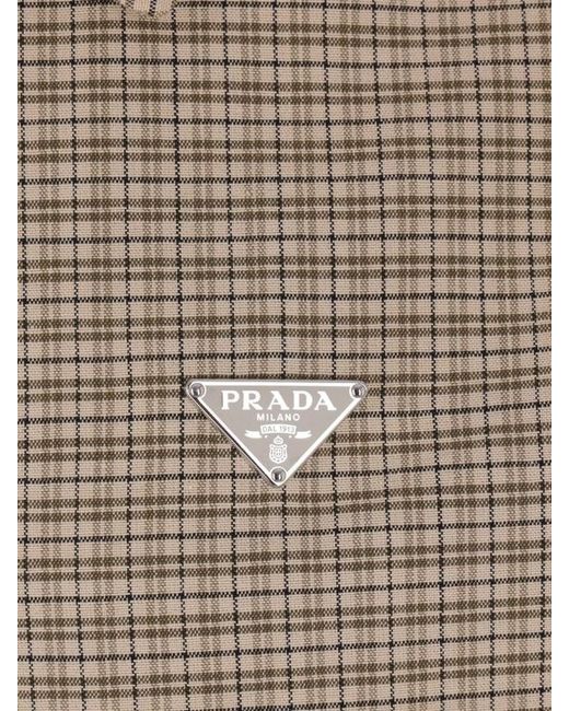 Prada Brown Button-Up Checked Jacket for men