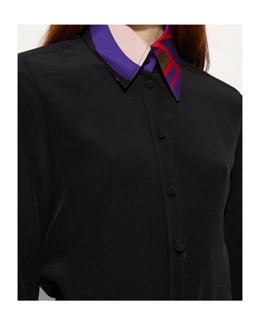 Emilio Pucci Black Button Print Shirt