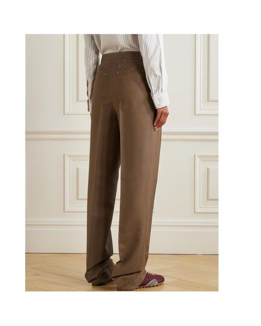 Maison Margiela Brown Mohair And Wool Trousers for men