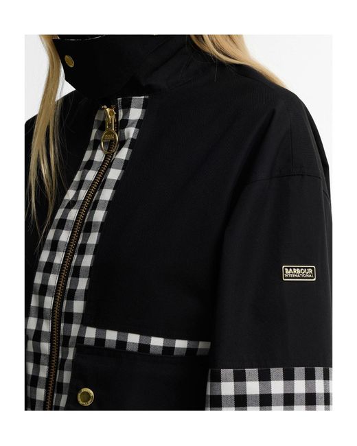 Barbour Black Ginghampanel Cropped Utility Jacket