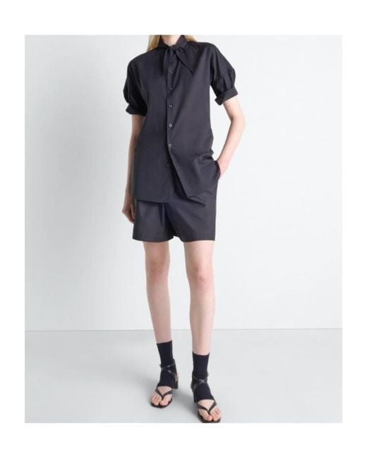 Lemaire Blue Foulard Detailed Short Sleeved Shirt