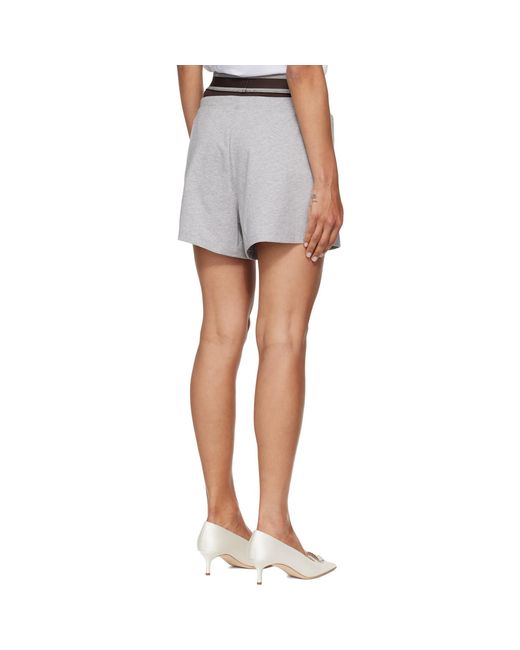 Versace White Plain Knit Shorts