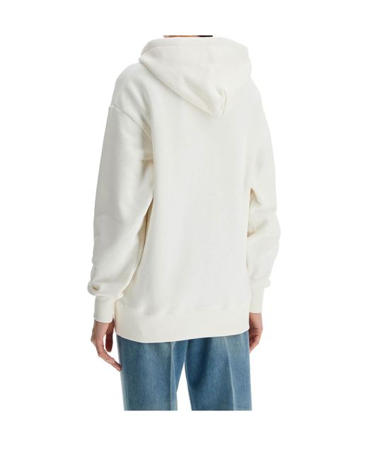 Valentino White Chez Oversized Drawstring Hoodie