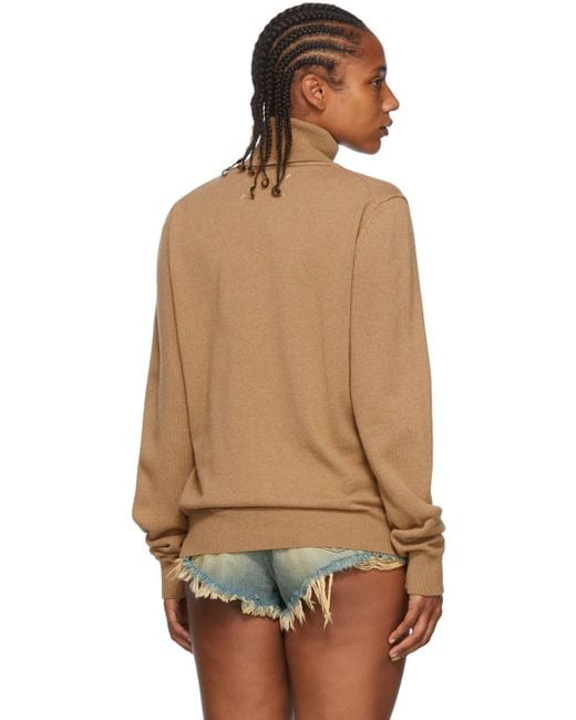 Maison Margiela Brown Roll-Neck Knitted Jumper for men