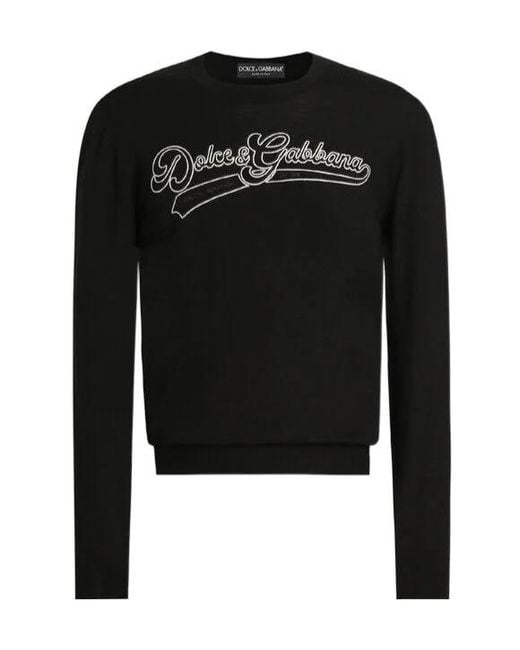Dolce & Gabbana Black Logo Knitted Sweater for men