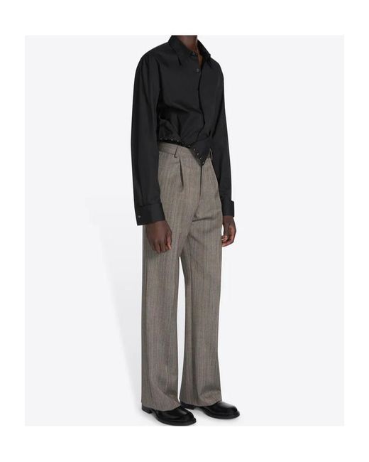 Dries Van Noten Gray Button Trousers for men