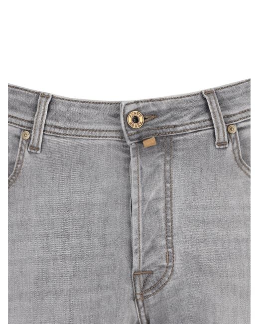 Jacob Cohen Gray Faded Straight-Leg Jeans for men