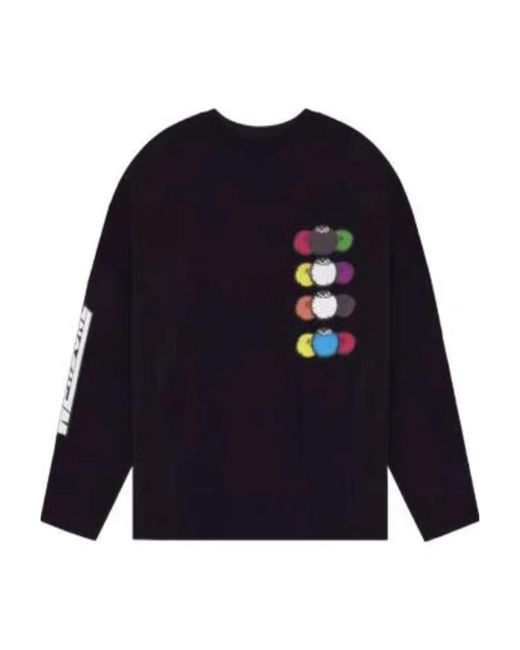 we11done Blue Long-Sleeved T-Shirt With Printed Pattern for men