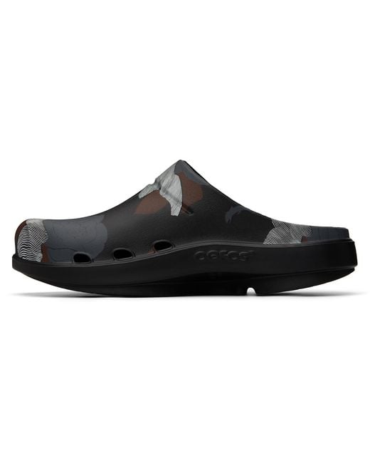 Undercover Black Floral-Print Sandals for men