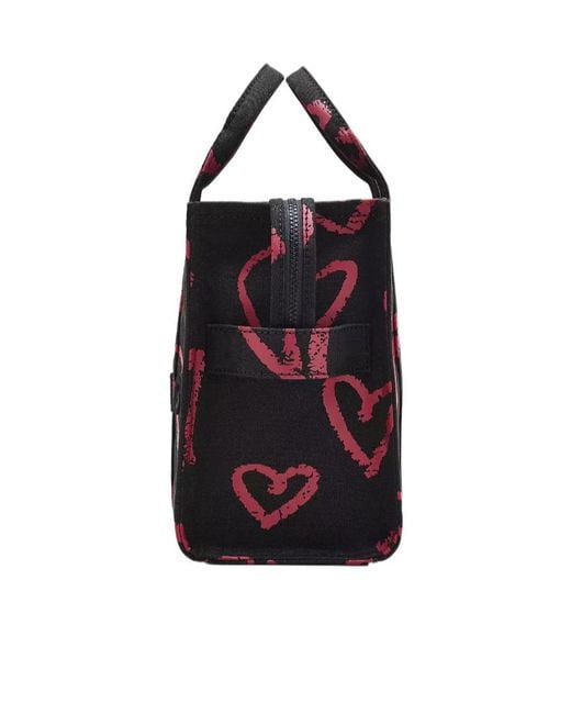 Marc Jacobs Black The Medium Heart Print Tote Bag