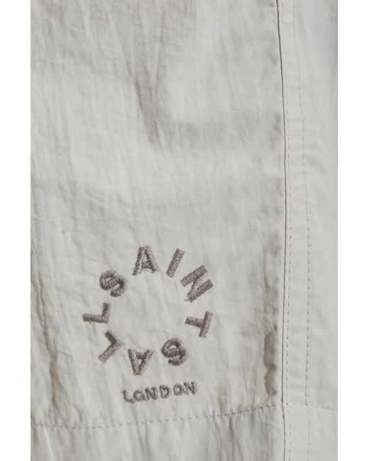 AllSaints Gray Drawstring Swim Trunks for men