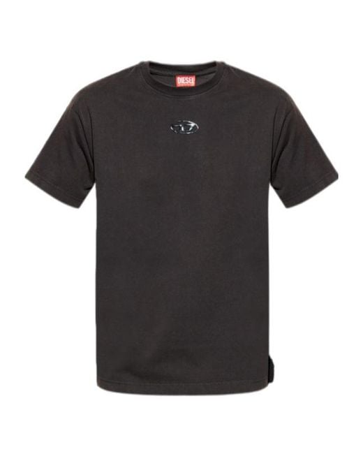 DIESEL Black T-Norm-V9 Logo Printed T-Shirt for men